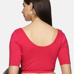 NOT YET by us Round Neck Back Stretch Saree Blouse image 3