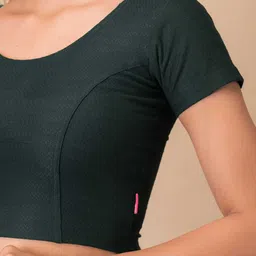 Bindigasm's Advi Self Designed Texture Cotton Stretchable Slip On Saree Blouse image 2