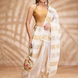 SALWAR STUDIO Tissue Shimmer Saree Blouse image 5