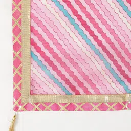 Kesarya Pink & Blue Semi-Stitched Lehenga & Unstitched Blouse With Dupatta image 5