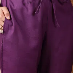 AHIKA Floral Printed Thread Work Straight Kurta with Trousers & Dupatta image 4