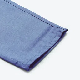 SOJANYA Men Blue Smart Straight Fit Solid Formal Trousers image 3