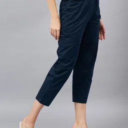 Chemistry Women Tapered Fit High-Rise Cotton Regular Trousers-image-1