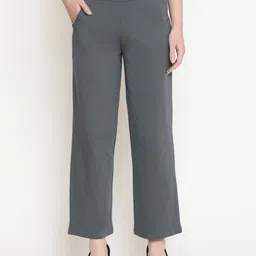 SPIFFY Women Smart Loose Fit High-Rise Trousers-image-8