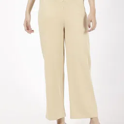 SPIFFY Women Solid Smart Loose Fit Mid-Rise Parallel Trousers-picture-14