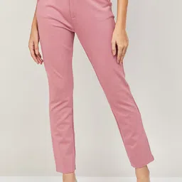 Xpose Women Comfort Straight Fit High-Rise Trousers-image-57