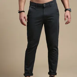 The Roadster Lifestyle Co. Men Charcoal Slim Fit Mid-Rise Chinos-image-73