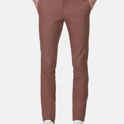 Blackberrys Men Rust Skinny Fit Cotton Trousers-picture-37