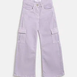 TALES & STORIES Girls Purple Flared Cargos Trousers-picture-42