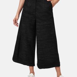 AKKRITI BY PANTALOONS Women Black Acrylic Culottes Trouser-picture-19