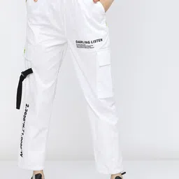 Tokyo Talkies Women White Cargos Trousers-picture-23
