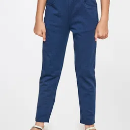 Global Desi Girls Teal Slim Fit Trousers-image-29