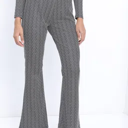 Tokyo Talkies Women Jacquard Bootcut Trousers-picture-26