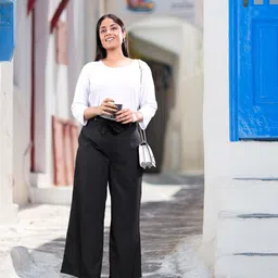 Sztori Women Plus Size Flared Parallel Trousers-picture-26