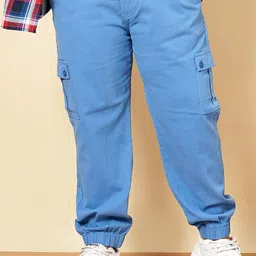 hardsoda by the indian garage co HARDSODA Men Mid-Rise Plain Drawstring Cotton Cargos Trousers-picture-18