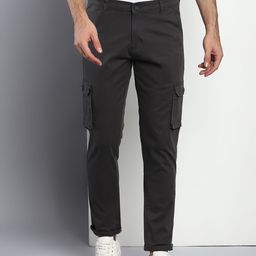 Dennis Lingo Men Grey Tapered Fit Cargos Trousers-picture-44