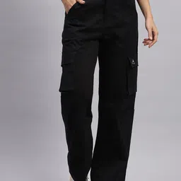 rock.it Women Regular Fit Low-Rise Cotton Cargos Trousers-picture-11