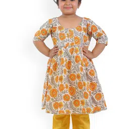 BAESD Girls Floral Printed Regular Thread Work Kurta with Trousers-picture-20