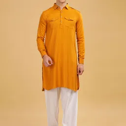 Anouk Pure Cotton Pathani Kurta Pyjama Set-image-13