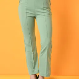 Myshka Women Comfort Flared Wrinkle Free Trousers-image-57