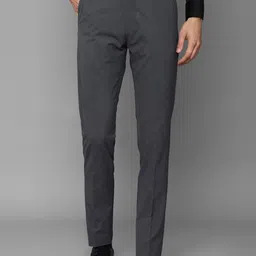 Louis Philippe Men Grey Slim Fit Trousers-image-54