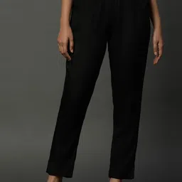 AURELIA Women Slim Fit Mid-Rise Plain Pleated Regular Trousers Trouser-image-92