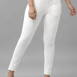 De Moza Women Slim Fit Mid-Rise Cropped Cotton Cigarette Trousers-image-68