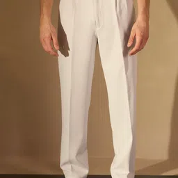 DENNISON Men Smart Loose Fit Easy Wash Pleated Trousers image 1