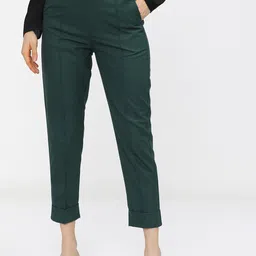 CHIC BY TOKYO TALKIES Women Green Tapered Fit Trousers-image-57