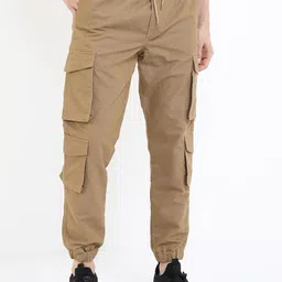 HIGHLANDER Men Khaki Joggers Trouser-image-9