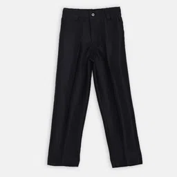 Blue Giraffe Boys Navy Blue Slim Fit Solid Regular Trousers-picture-38