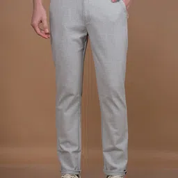 Crimsoune Club Men Printed Smart Slim Fit Chinos Trousers-image-92
