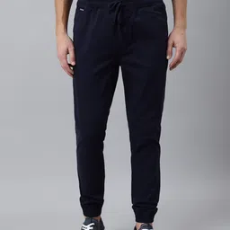 Woodland Men Navy Blue Chinos Trousers-image-30