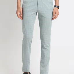 Turtle Men Smart Checked Cotton Tapered Fit Chinos-picture-41