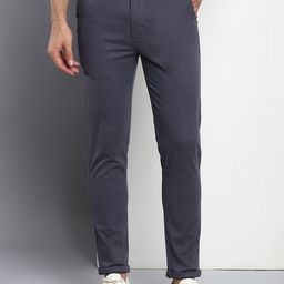 Dennis Lingo Men Grey Tapered Fit Chinos Trousers-picture-30