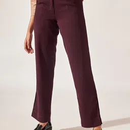 The Label Life Women Straight Fit Slip On Trousers-image-0