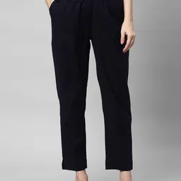 KAMI KUBI Women Straight Fit Cotton Linen Trousers-picture-40