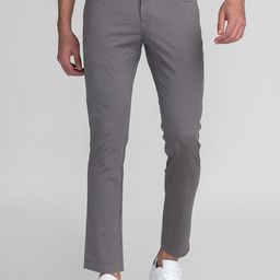GIORDANO Men Slim Fit Mid-Rise Cotton Regular Trousers-picture-24