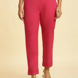 W Women Plain Slim Fit Cigarette Trousers image 1