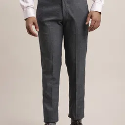 Turtle Men Textured Tailored Slim Fit Trousers-picture-27