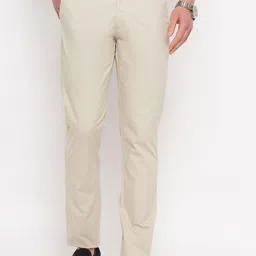 Duke Men Cotton Mid-Rise Slim Fit Trousers image 1