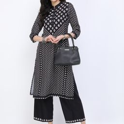 Vishudh Women Black Printed Kurta with Trousers-picture-22