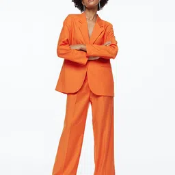 H&M Women Orange Tailored Trousers-picture-40