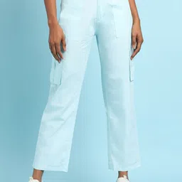 FOREVER 21 Women Smart Cotton Mid-Rise Cargos Trousers-image-50