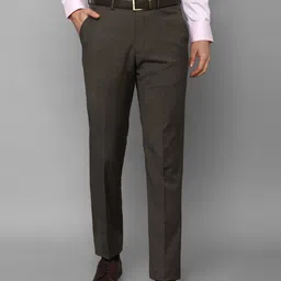 Luxure by Louis Philippe Men Checked Slim Fit Formal Trousers-picture-44