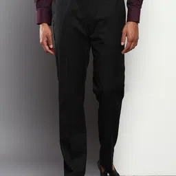 Tommy Hilfiger Men Black Solid Formal Trouser-picture-10