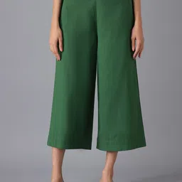AURELIA Women Green Solid Culottes Trousers-picture-40