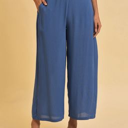 W Women Blue Culottes Trousers-picture-49