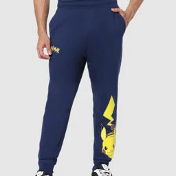 Celio Men Pokemon Navy Blue Solid Classic Joggers-image-53