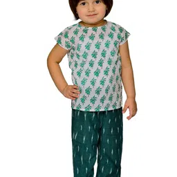 Tiny Bunnies Girls Floral Printed Pure Cotton Top With Trouser-picture-22